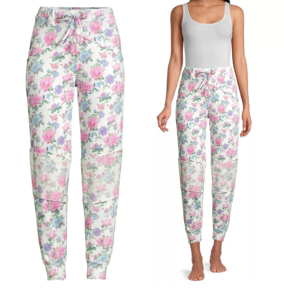 Love Shack Fancy Etty Floral Joggers - Sea Orchid